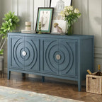 Enfilade rétro avec motif à rainures circulaires Poignée de porte ronde en métal