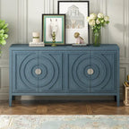 Enfilade rétro avec motif à rainures circulaires Poignée de porte ronde en métal