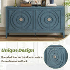 Enfilade rétro avec motif à rainures circulaires Poignée de porte ronde en métal