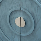 Enfilade rétro avec motif à rainures circulaires Poignée de porte ronde en métal