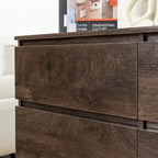 Bahut de bar à 6 tiroirs – Surface résistante aux rayures, 120 cm (L) x 77 cm (H), capacité de 50 kg