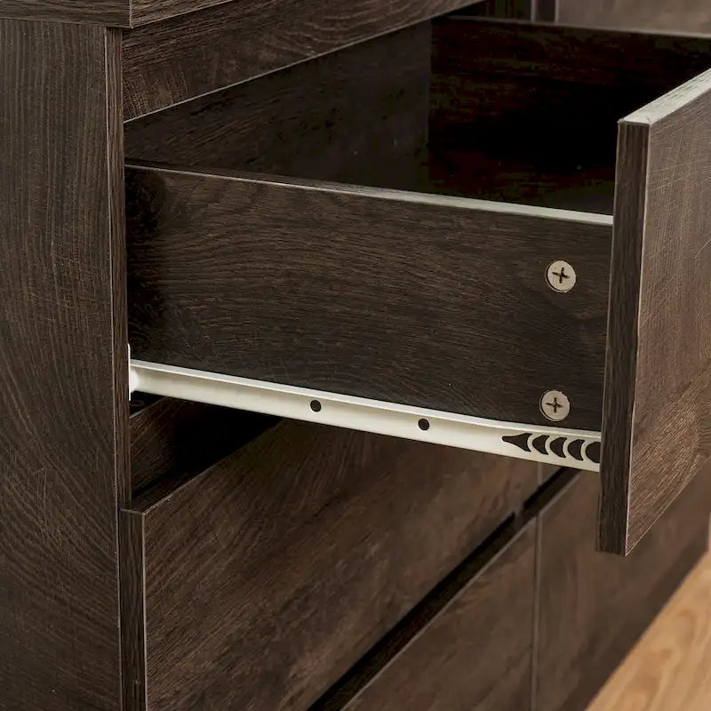 Bahut de bar à 6 tiroirs – Surface résistante aux rayures, 120 cm (L) x 77 cm (H), capacité de 50 kg