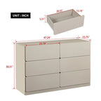 Bahut de bar à 6 tiroirs – Surface résistante aux rayures, 120 cm (L) x 77 cm (H), capacité de 50 kg
