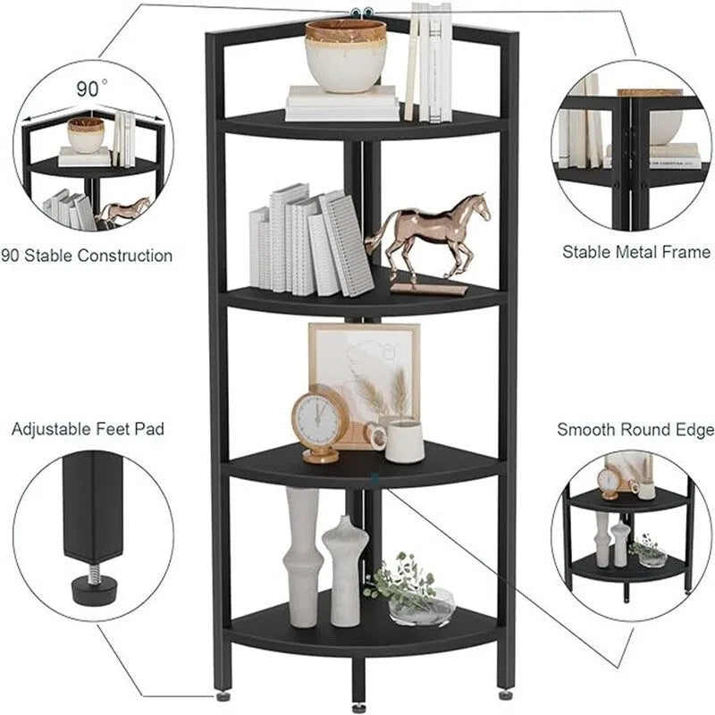 Étagère d'angle à 4 niveaux – 25,1P x 16,9L x 51H