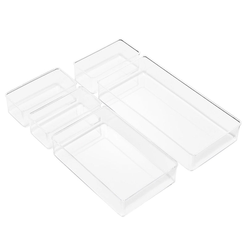 Lot d'organisateurs de tiroirs transparents pour le rangement de bureau