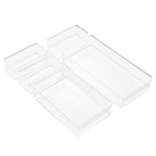 Lot d'organisateurs de tiroirs transparents pour le rangement de bureau