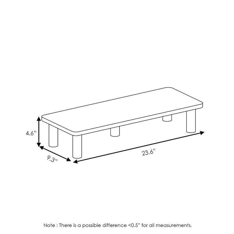 Support rehausseur d'écran – Bois composite conforme à la norme CARB et tubes en acier, blanc, assemblage sans outil