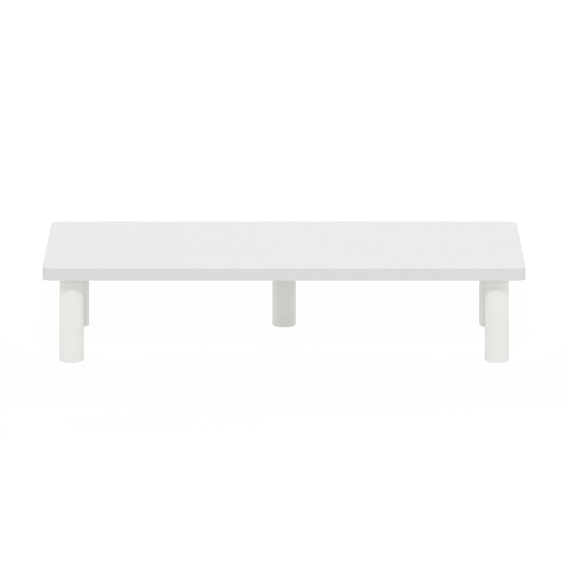 Support rehausseur d'écran – Bois composite conforme à la norme CARB et tubes en acier, blanc, assemblage sans outil