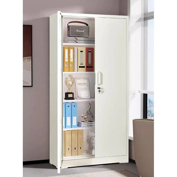 Armoire de rangement en acier verrouillable de 180 cm avec 2 portes et 4 étagères réglables – Robuste, polyvalente