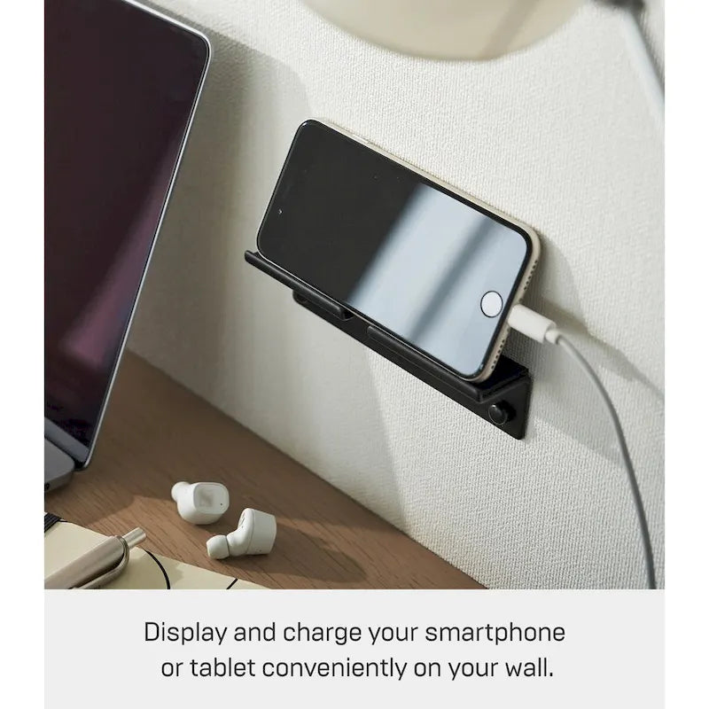 Support mural pour téléphone Yamazaki Home, acier, supporte 1 kg - L 3,2 x l 14 x H 3,3 cm