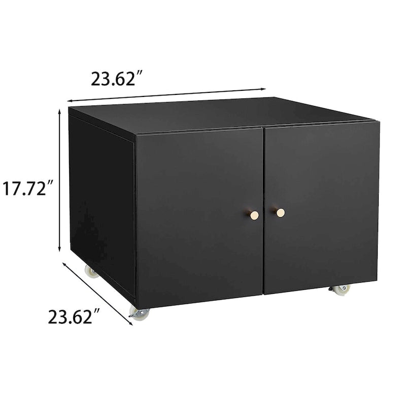 Meuble de bureau, armoire pour photocopieuse, meuble bas en acier à 2 portes, caisson mobile