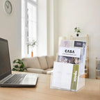 Acrylic Clear Literature Holder Brochure Display Stand for Office Paper Filing and Magazine