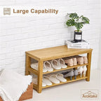 Banc à 2 niveaux en bois robuste - 11.81P x 31.5L x 16.54H