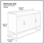 Modern Buffet Storage Cabinet Cupboard Gloss with Metal Legs for living room Kitchen (BLACK)