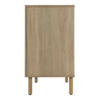 Black & Light Brown 2-Door Storage Cabinet – Adjustable Shelf, Euro Hinges, Cylindrical Legs
