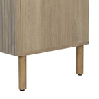 Black & Light Brown 2-Door Storage Cabinet – Adjustable Shelf, Euro Hinges, Cylindrical Legs