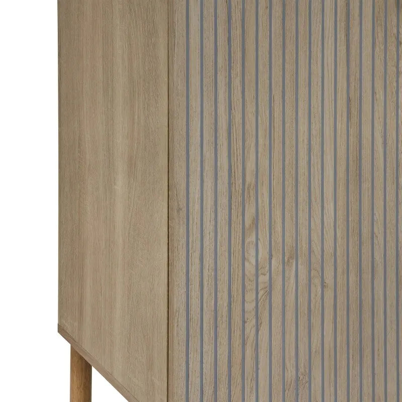 Black & Light Brown 2-Door Storage Cabinet – Adjustable Shelf, Euro Hinges, Cylindrical Legs