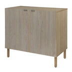 Black & Light Brown 2-Door Storage Cabinet – Adjustable Shelf, Euro Hinges, Cylindrical Legs
