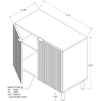 Black & Light Brown 2-Door Storage Cabinet – Adjustable Shelf, Euro Hinges, Cylindrical Legs