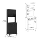 Pantry Piacenza,Two Double Door Cabinet, Black Wengue Finish,High quality and durable