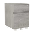 Classeur mobile à 2 tiroirs avec serrure – MDF gris veiné, 22,75H x 15,75W, Rangement de bureau