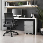 Classeur mobile à 2 tiroirs avec serrure – MDF gris veiné, 22,75H x 15,75W, Rangement de bureau