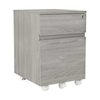 Classeur mobile à 2 tiroirs avec serrure – MDF gris veiné, 22,75H x 15,75W, Rangement de bureau