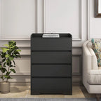 Commode Moderne en Bois à 4 Tiroirs – Panneau de Particules E1, Kit Anti-Basculement, 65 cm (L) x 97.5 cm (H)