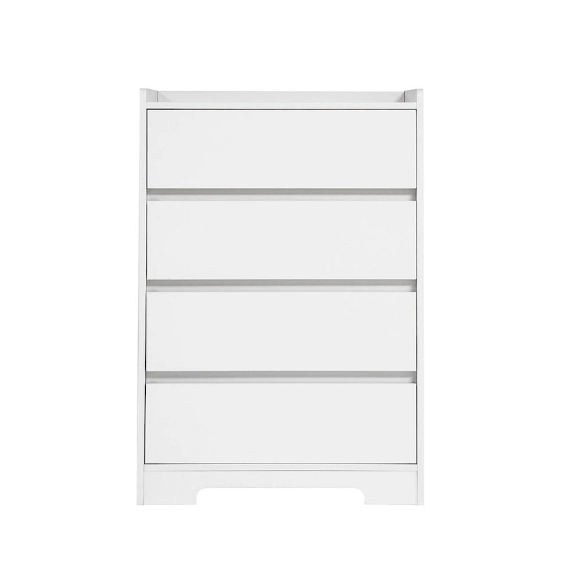 Commode Moderne en Bois à 4 Tiroirs – Panneau de Particules E1, Kit Anti-Basculement, 65 cm (L) x 97.5 cm (H)