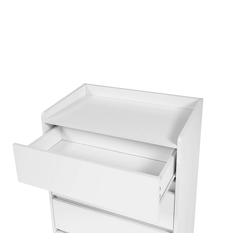 Commode Moderne en Bois à 4 Tiroirs – Panneau de Particules E1, Kit Anti-Basculement, 65 cm (L) x 97.5 cm (H)