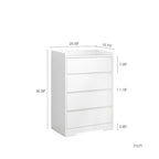 Commode Moderne en Bois à 4 Tiroirs – Panneau de Particules E1, Kit Anti-Basculement, 65 cm (L) x 97.5 cm (H)