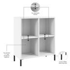 Étagère à 4 compartiments avec étagères réglables et pieds en acier – Rangement pour bureau à domicile, certifiée BIFMA