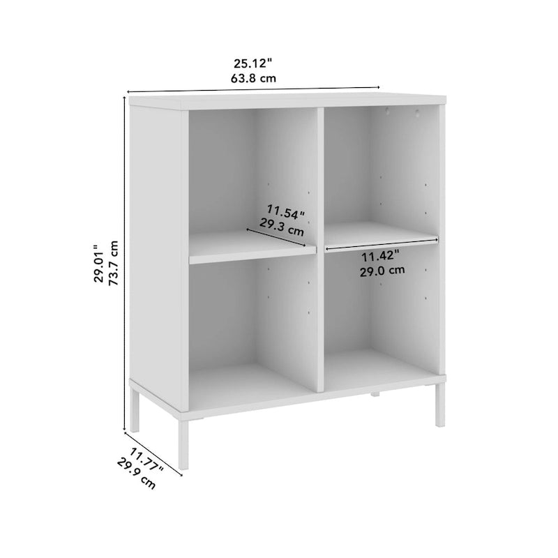Étagère à 4 compartiments avec étagères réglables et pieds en acier – Rangement pour bureau à domicile, certifiée BIFMA