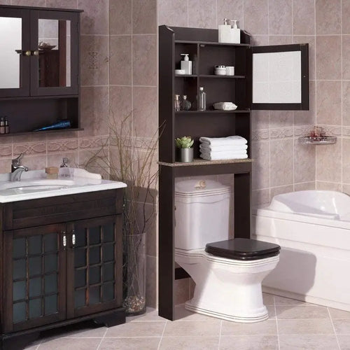 23.25 in. W x 7.5 in. D x 69 in. H Wall Cabinet in Espresso