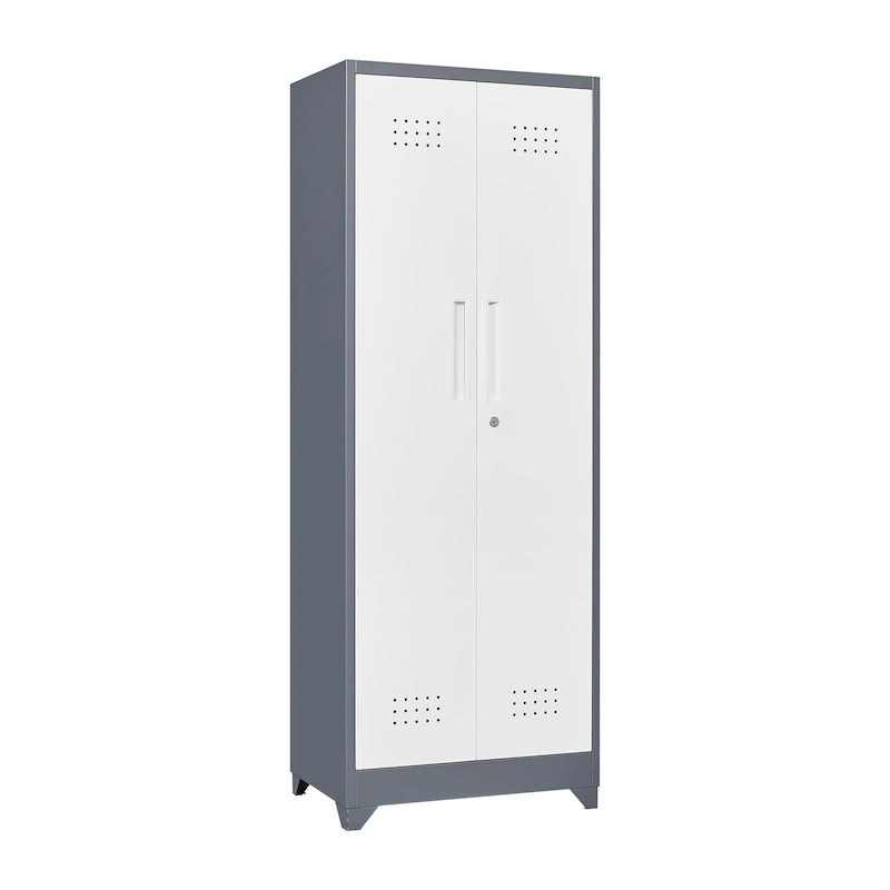 Armoires de rangement métalliques, Armoire à outils avec porte verrouillable, Organisateur et rangement pour balais hauts, Grande armoire de rangement pour cuisine