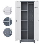 Armoires de rangement métalliques, Armoire à outils avec porte verrouillable, Organisateur et rangement pour balais hauts, Grande armoire de rangement pour cuisine