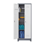Armoires de rangement métalliques, Armoire à outils avec porte verrouillable, Organisateur et rangement pour balais hauts, Grande armoire de rangement pour cuisine