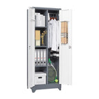 Armoires de rangement métalliques, Armoire à outils avec porte verrouillable, Organisateur et rangement pour balais hauts, Grande armoire de rangement pour cuisine