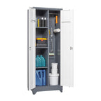 Armoires de rangement métalliques, Armoire à outils avec porte verrouillable, Organisateur et rangement pour balais hauts, Grande armoire de rangement pour cuisine