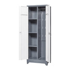 Armoires de rangement métalliques, Armoire à outils avec porte verrouillable, Organisateur et rangement pour balais hauts, Grande armoire de rangement pour cuisine
