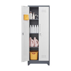 Armoires de rangement métalliques, Armoire à outils avec porte verrouillable, Organisateur et rangement pour balais hauts, Grande armoire de rangement pour cuisine