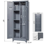 Armoires de rangement métalliques, Armoire à outils avec porte verrouillable, Organisateur et rangement pour balais hauts, Grande armoire de rangement pour cuisine
