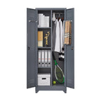 Armoires de rangement métalliques, Armoire à outils avec porte verrouillable, Organisateur et rangement pour balais hauts, Grande armoire de rangement pour cuisine