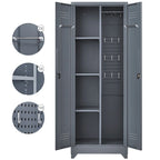 Armoires de rangement métalliques, Armoire à outils avec porte verrouillable, Organisateur et rangement pour balais hauts, Grande armoire de rangement pour cuisine
