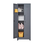 Armoires de rangement métalliques, Armoire à outils avec porte verrouillable, Organisateur et rangement pour balais hauts, Grande armoire de rangement pour cuisine