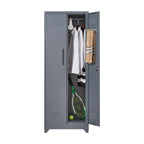 Armoires de rangement métalliques, Armoire à outils avec porte verrouillable, Organisateur et rangement pour balais hauts, Grande armoire de rangement pour cuisine
