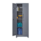 Armoires de rangement métalliques, Armoire à outils avec porte verrouillable, Organisateur et rangement pour balais hauts, Grande armoire de rangement pour cuisine